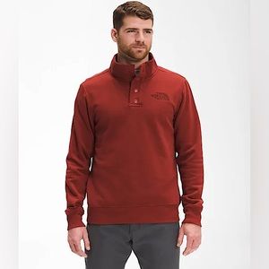 The North Face Men’s 1/4 Snap Button Fleece Pullover Sweatshirt Brick Red XL
